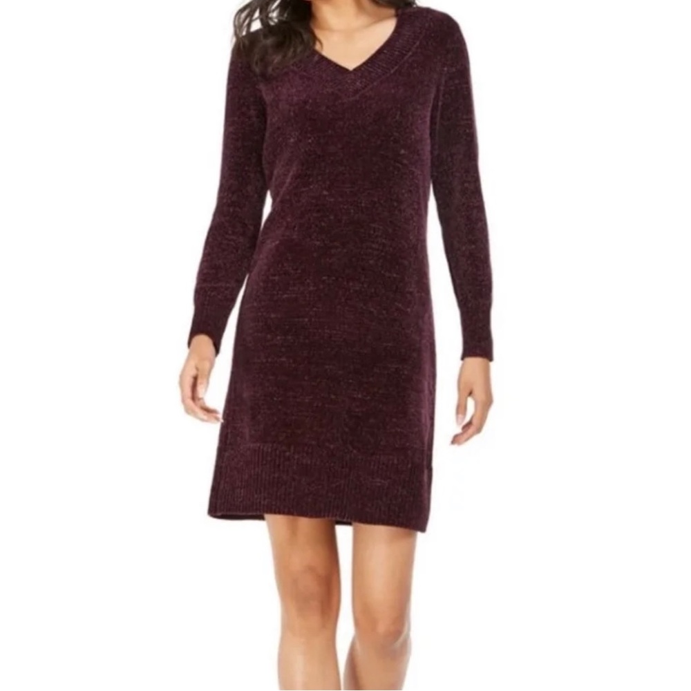 BRAND NEW Nine West  CHENILLE V-Neck Sweater Dress